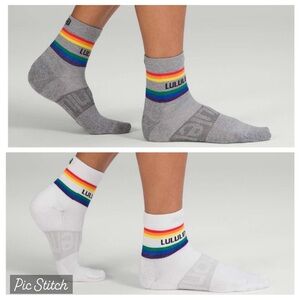 Lot of  3 Lululemon Daily Stride Mid-Crew Sock *Rainbow Size Large